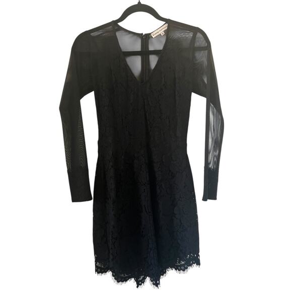 Karina Grimaldi Olivia Black Lace Mini Dress Size XS - Picture 2 of 12